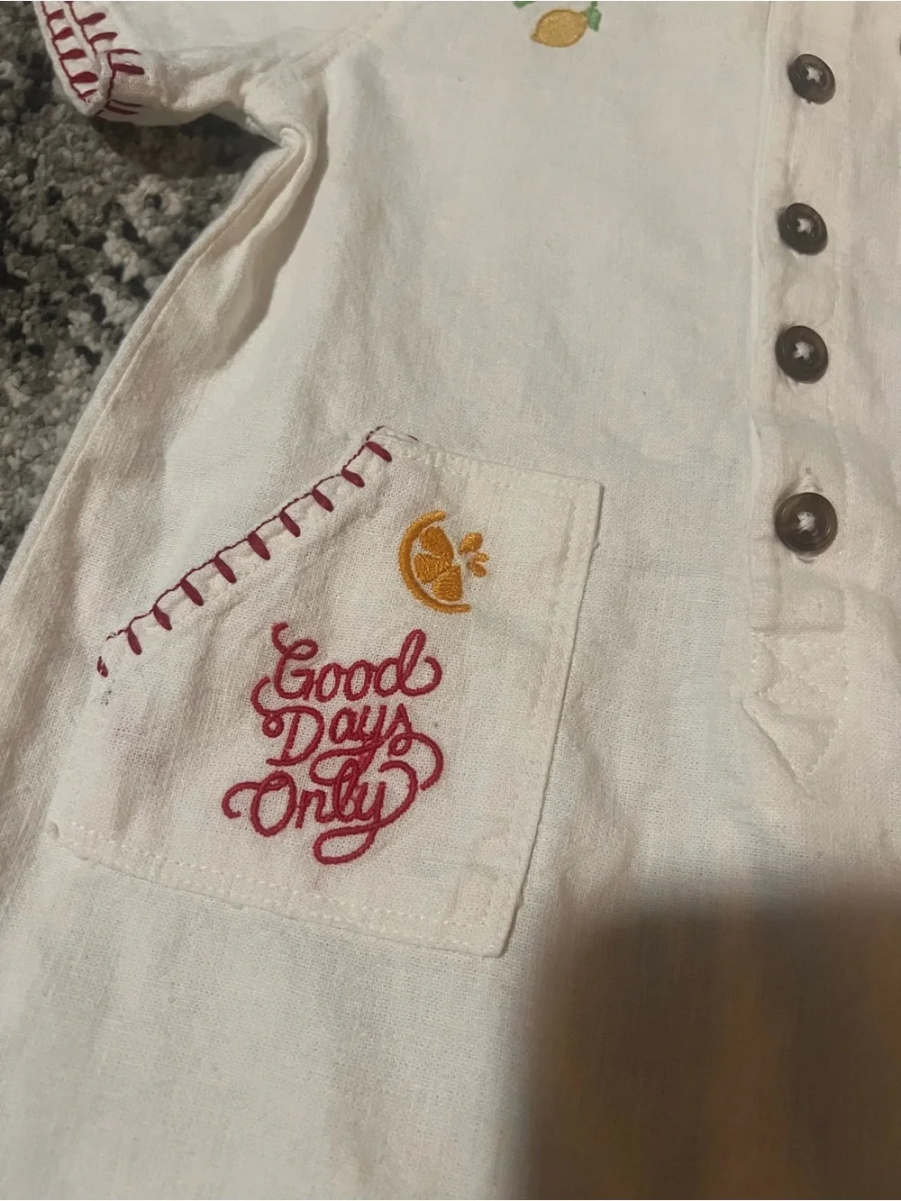 Disney X Old Navy 6-12 months linen embroidered baby romper